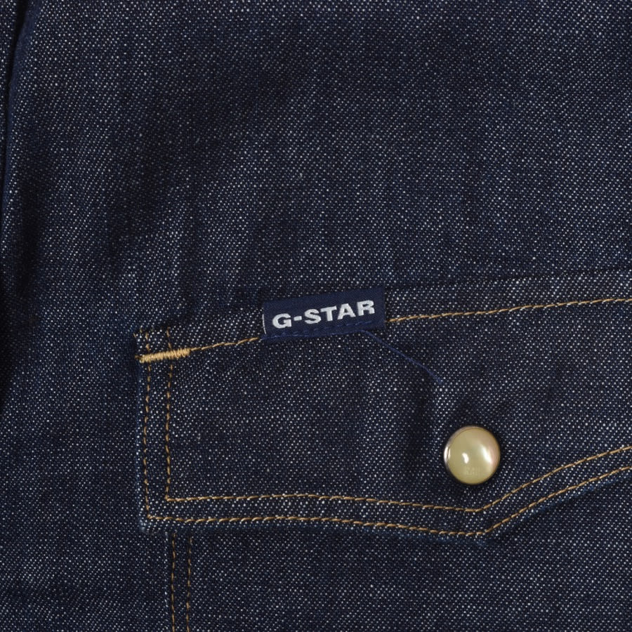 Alternative Image for ProductG Star Raw Slim 3301 Short Sleeved Shirt Navy3